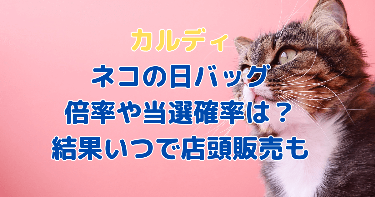 カルディ　猫の日バッグ　倍率　当選確率　結果　店頭販売