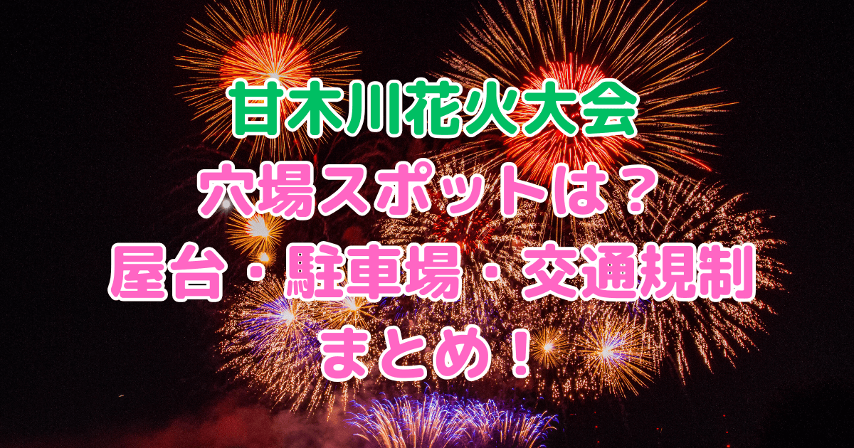甘木川花火大会　屋台　穴場　駐車場　交通規制